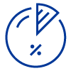 Blue pie chart business assistance icon